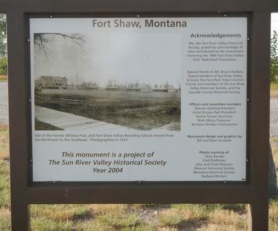 Fort Shaw Government Industrial Indian School Marker, inverse image. Click for full size.
