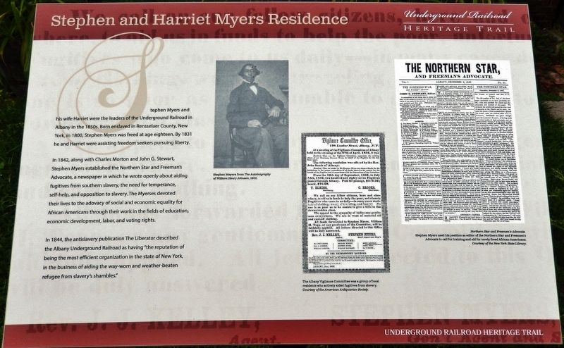 Stephen and Harriet Myers Residence Marker image. Click for full size.