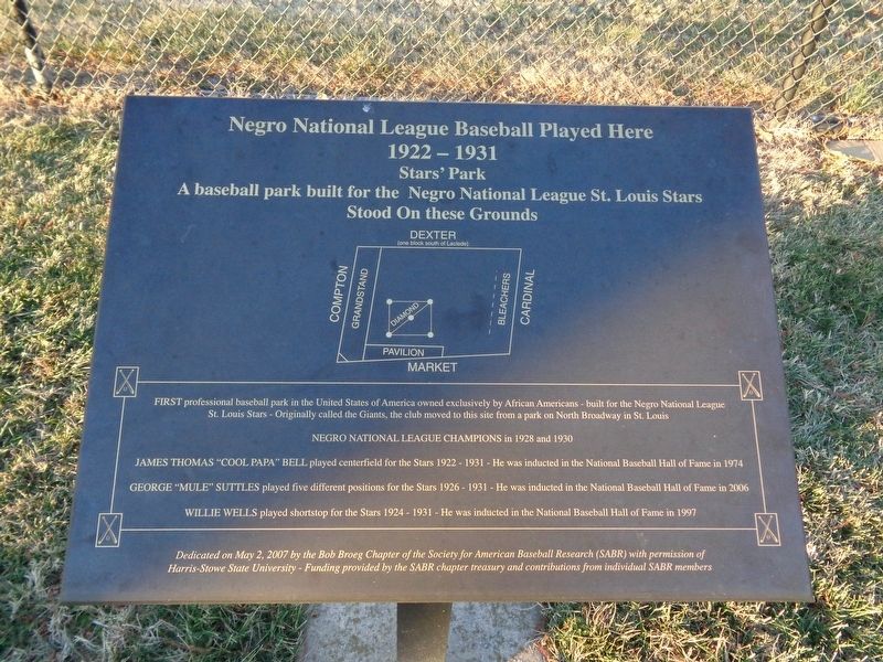 Negro National League Baseball Played Here Marker image. Click for full size.