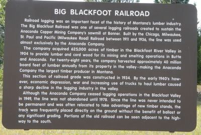 Big Blackfoot Railroad Marker image. Click for full size.