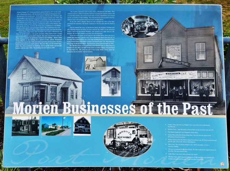 Morien Businesses of the Past Marker image. Click for full size.