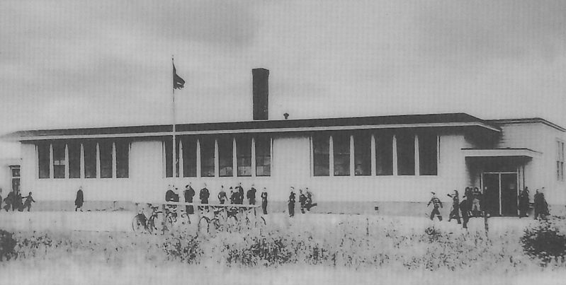 Marker detail: Second Gowrie school opened in 1950 image. Click for full size.