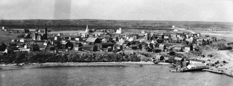 Marker detail: Aerial View of Port Morien 1944 or 1945 image. Click for full size.