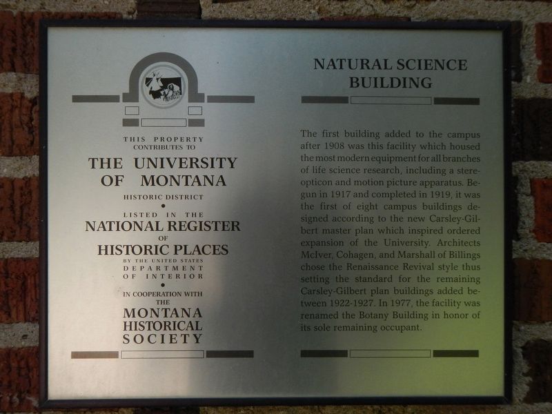Natural Science Building Marker image. Click for full size.