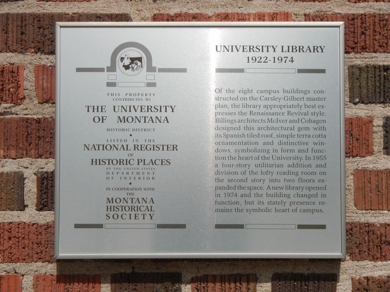 University Library 1922-1973 Marker image. Click for full size.