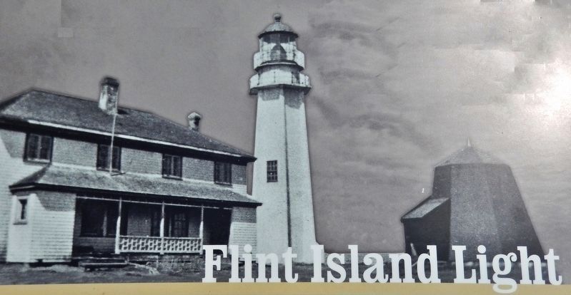 Marker detail: The lighthouse and dwellings during the tenure of John Martell (1927-1945) image. Click for full size.