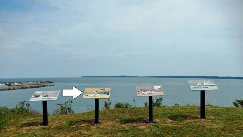 North Atlantic Collieries Marker<br>(<i>2nd from left of 4 markers overlooking Morien Bay</i>) image. Click for full size.