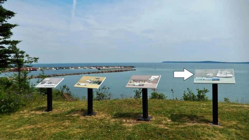 Morien Bay Marker<br>(<i>rightmost of 4 markers overlooking Morien Bay</i>) image. Click for full size.