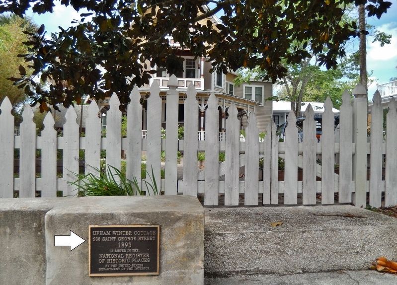 Upham Winter Cottage Marker<br>(<i>wide view from Saint George Street</i>) image. Click for full size.