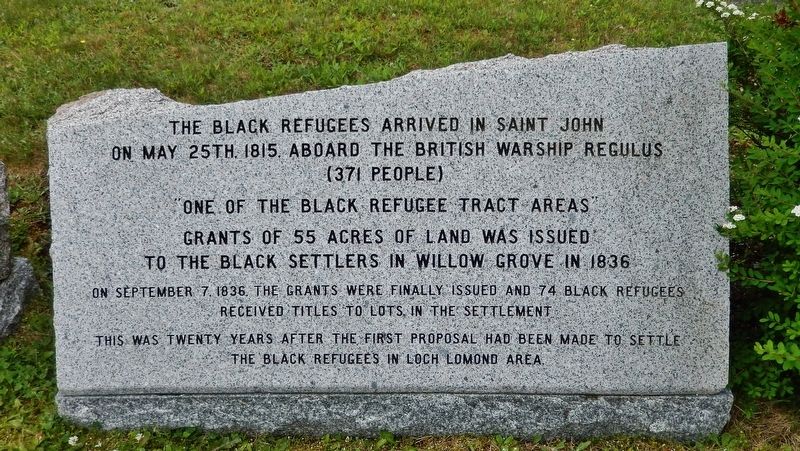 Black Refugees in Saint John Marker image. Click for full size.