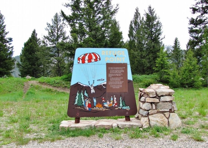 Refuge Point Marker &bull; <i>wide view<br>(Refuge Point Trail in background)</i> image. Click for full size.