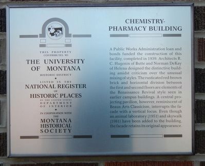 Chemistry-Pharmacy Building Marker image. Click for full size.
