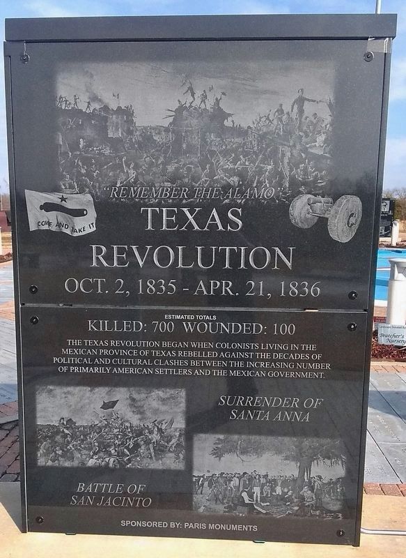 Texas Revolution Marker image. Click for full size.