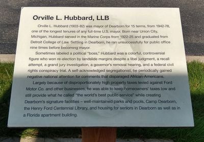Orville L. Hubbard, LLB Marker image. Click for full size.