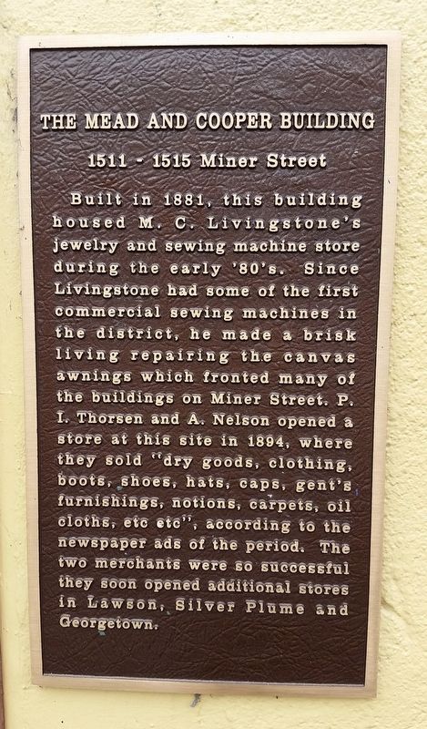 The Mead and Cooper Building Marker image. Click for full size.