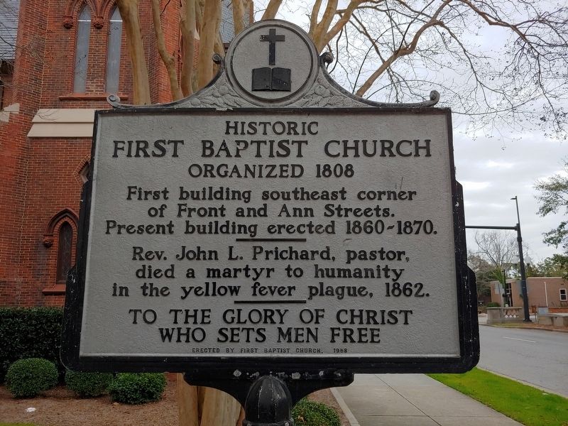 Historic First Baptist Church Marker image. Click for full size.