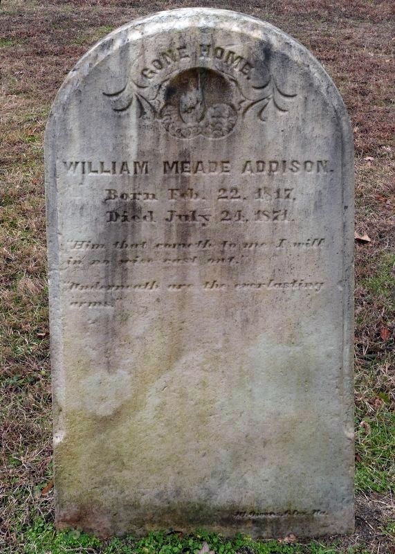 Headstone of William Meade Addison in the Addison Family Cemetery at St. John's Church image. Click for full size.
