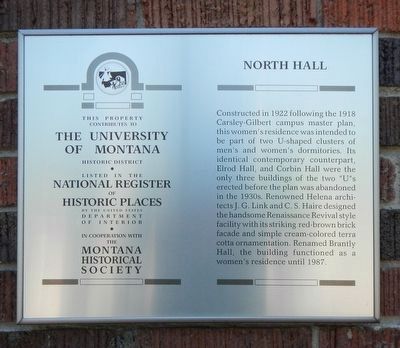 North Hall Marker image. Click for full size.