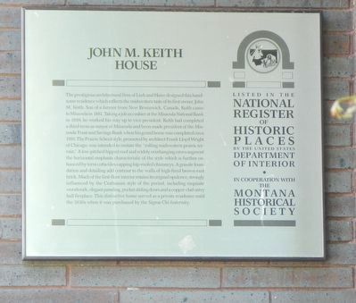 John M. Keith House Marker image. Click for full size.