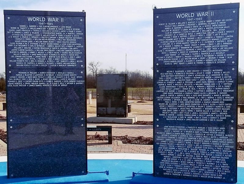 Nearby World War II panels of names on Ring of Honor. image. Click for full size.