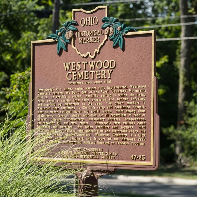 Westwood Cemetery Marker, side two image. Click for full size.