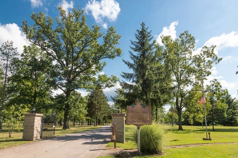Westwood Cemetery Entrance and Marker image. Click for full size.