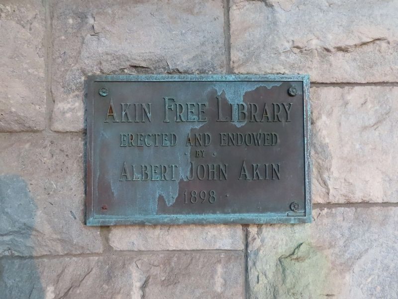 Akin Hall Commemorative Plaque. Click for full size. Akin Hall Commemorative Plaque image. Click for full size.