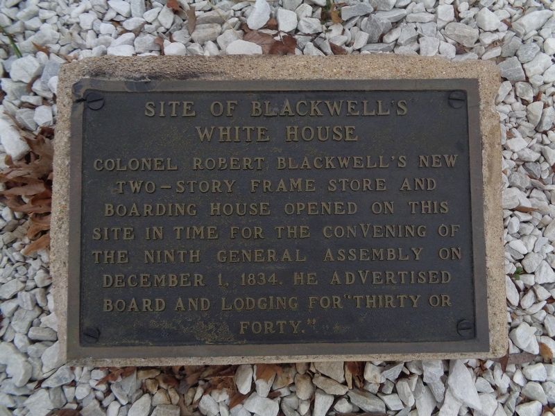 Site of Blackwell's White House Marker image. Click for full size.