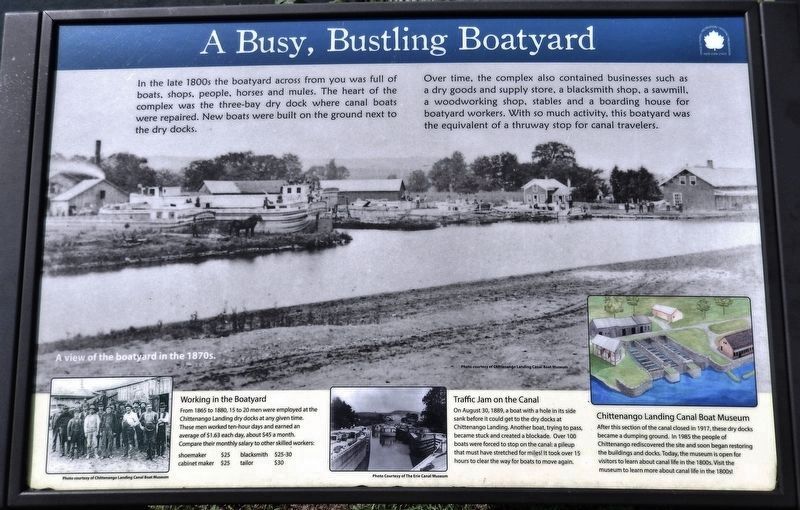 A Busy, Bustling Boatyard Marker image. Click for full size.