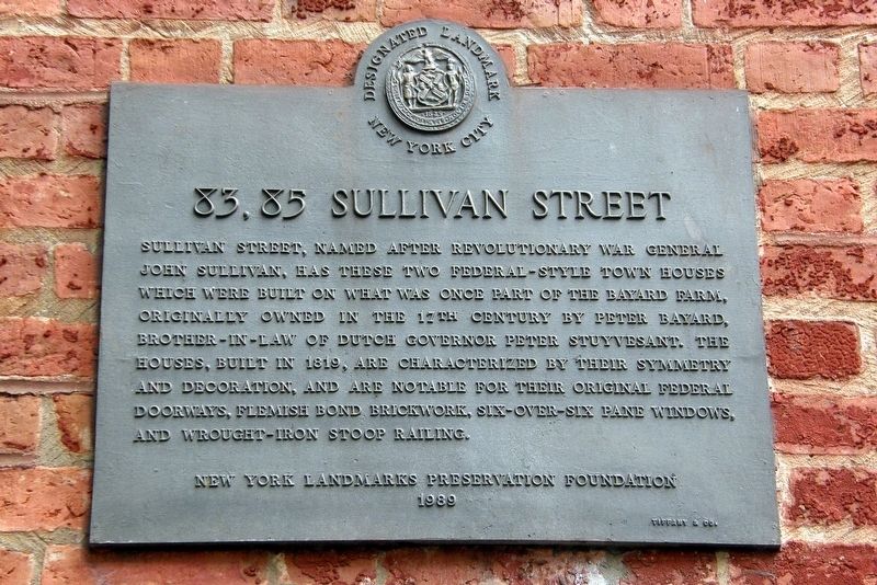 83,85 Sullivan Street Marker image. Click for full size.