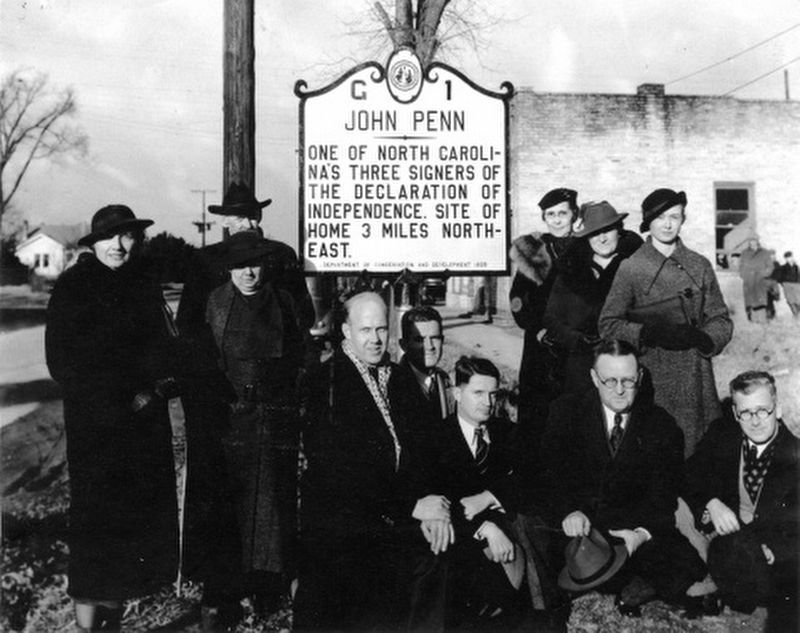 Dedication of the first NC highway marker. image. Click for full size.