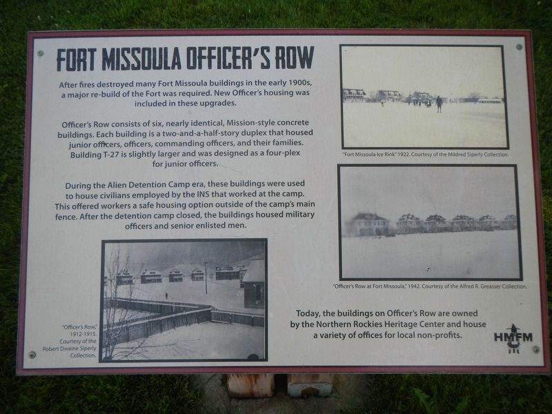 Fort Missoula Officer's Row Marker image. Click for full size.
