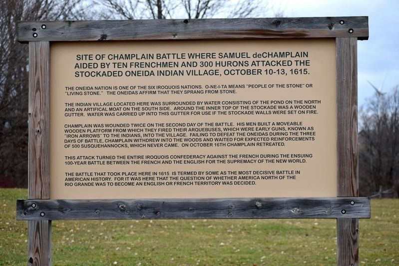 Adjacent Champlain Battle Sign image. Click for full size.