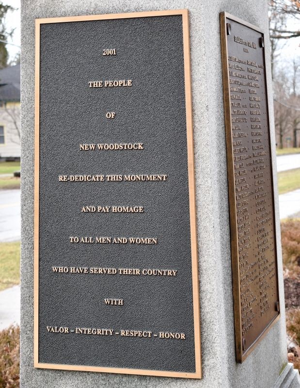 Closeup of New Woodstock War Memorial (Right Side) image. Click for full size.