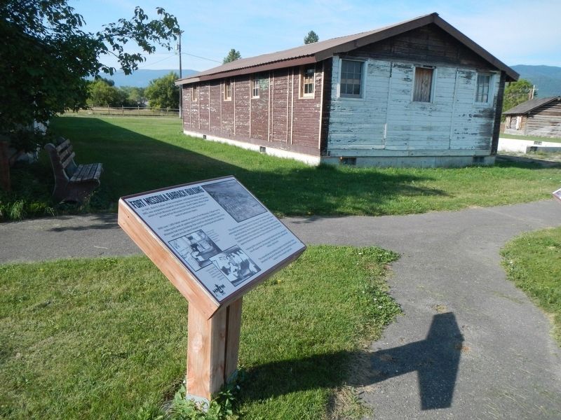 Fort Missoula Barrack Building Marker. Click for full size. Fort Missoula Barrack Building Marker image. Click for full size.