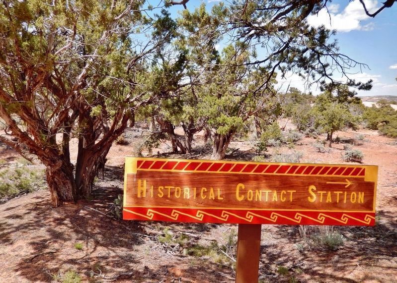 Historic Contact Station sign (<i>turn here to access marker</i>). Click for full size. Historic Contact Station sign (<i>turn here to access marker</i>) image. Click for full size.