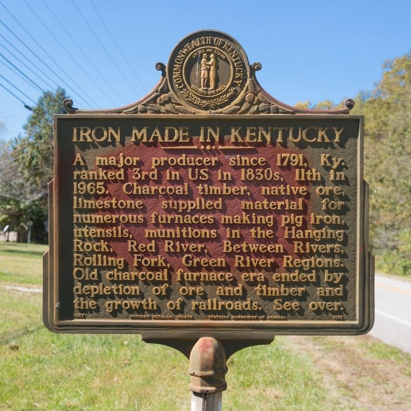Iron Made in Kentucky side of marker image. Click for full size.