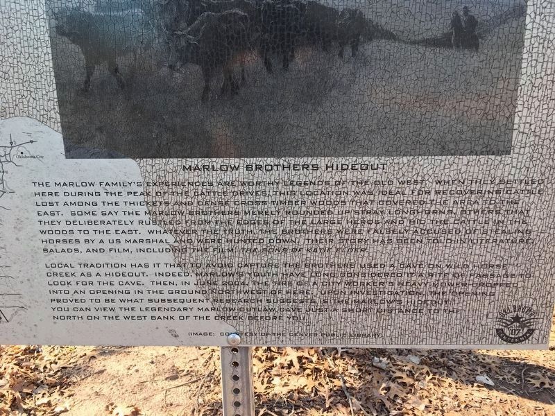 Marlow Brothers Hideout Marker text image. Click for full size.