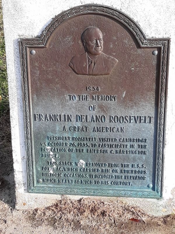 To the memory of Franklin Delano Roosevelt Marker. Click for full size. To the memory of Franklin Delano Roosevelt Marker image. Click for full size.