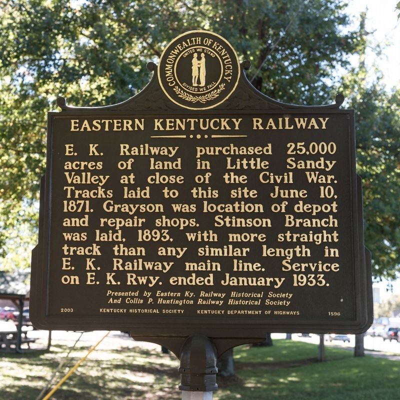Eastern Kentucky Railway Marker image. Click for full size.