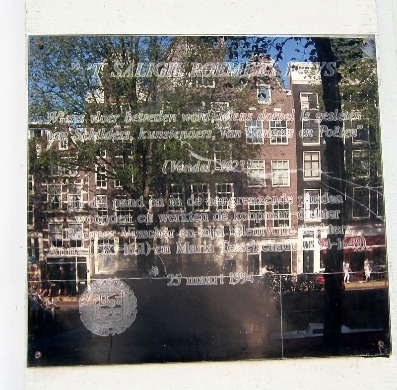 " 'T Saligh Roemers Huys / The Delightful House of Roemer Marker image. Click for full size.