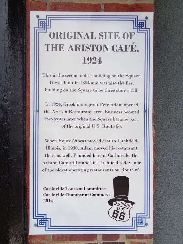 Original Site of the Ariston Cafe, 1924 Marker. Click for full size. Original Site of the Ariston Cafe, 1924 Marker image. Click for full size.