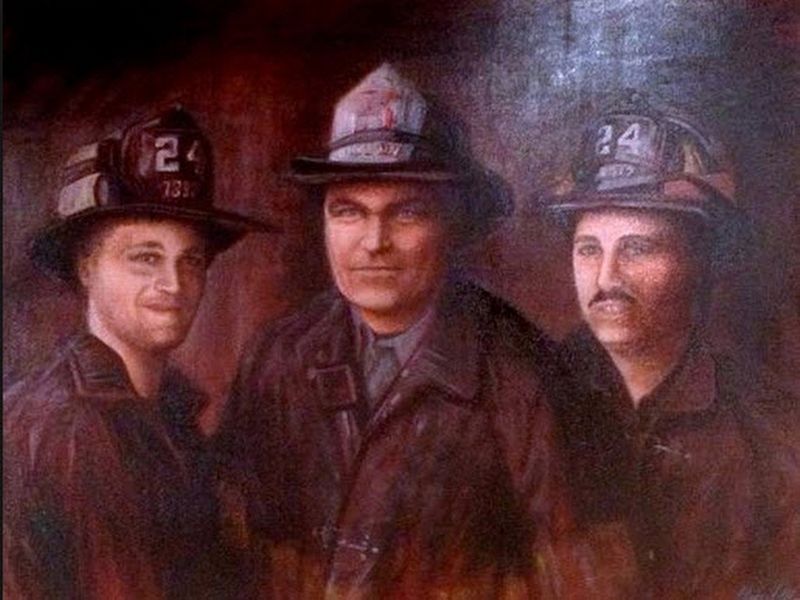 Firefighters Siedenberg, Drennan, Young image. Click for full size.
