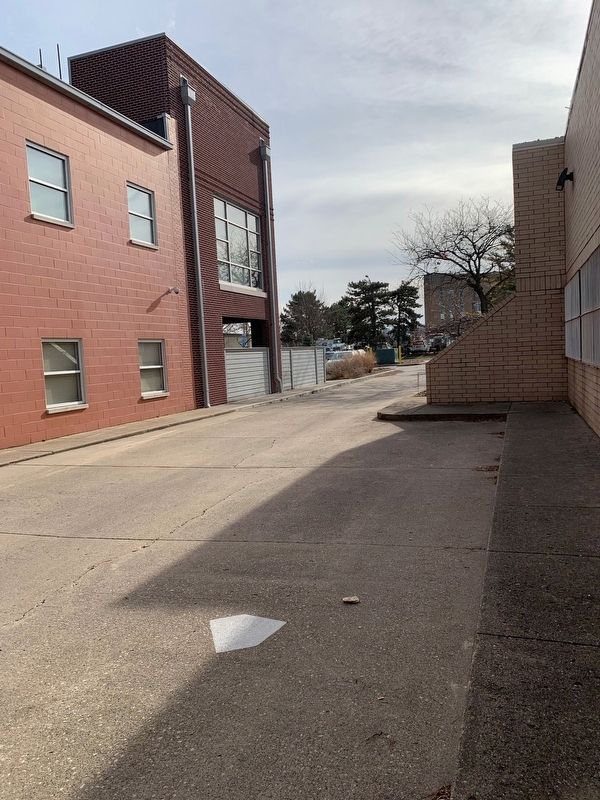 Site of Home Plate Crosley Field Marker. Click for full size. Site of Home Plate Crosley Field Marker image. Click for full size.