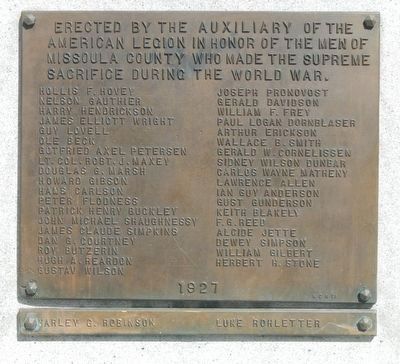 Missoula County War Memorial image. Click for full size.