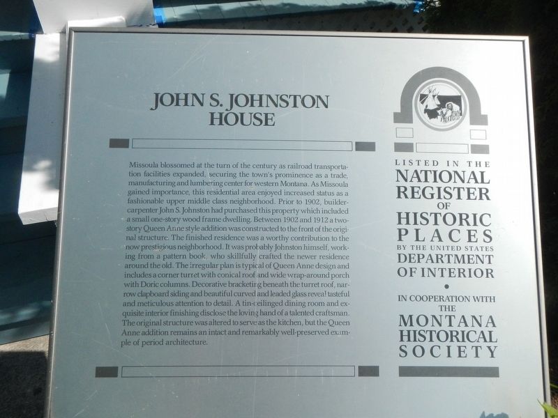 John S. Johnston House Marker image. Click for full size.