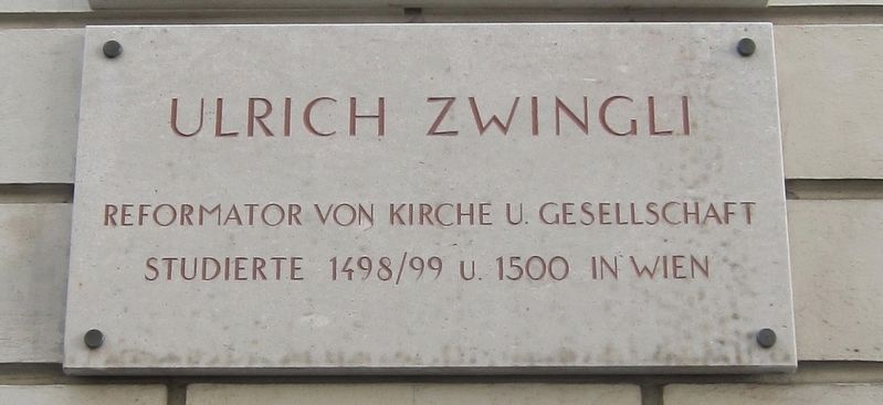 Ulrich Zwingli Marker. Click for full size. Ulrich Zwingli Marker image. Click for full size.