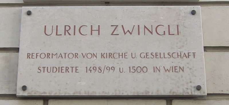 Ulrich Zwingli Marker image. Click for full size.