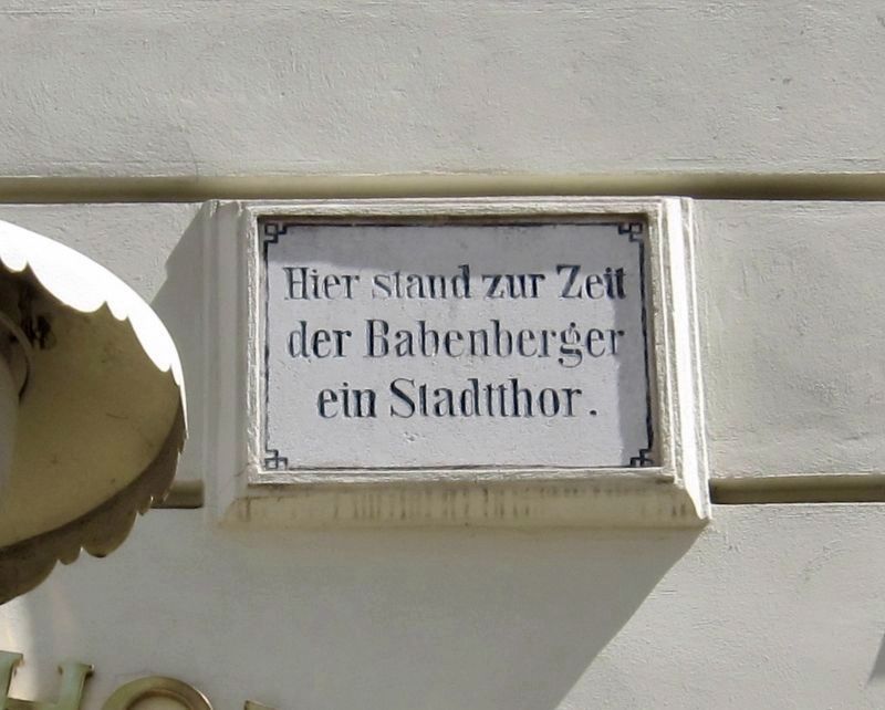 Babenberger Stadtthor - Babenberg City Gate Marker image. Click for full size.
