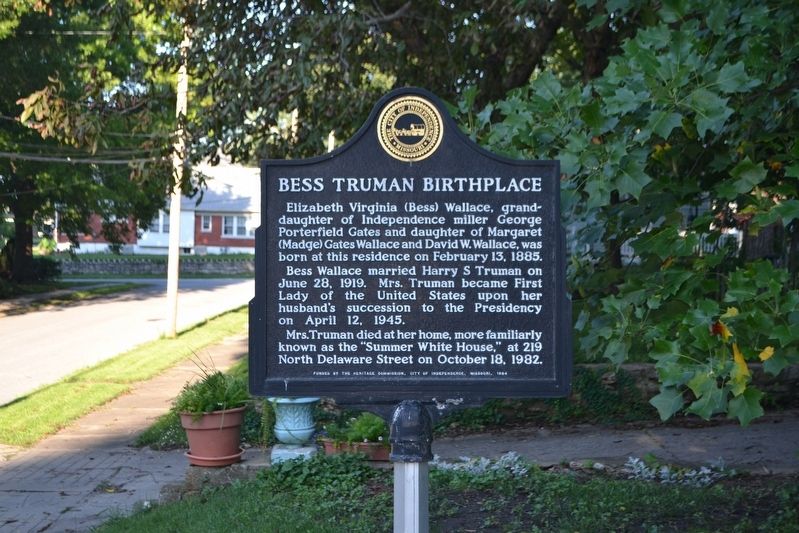 Bess Truman Birthplace Marker image. Click for full size.